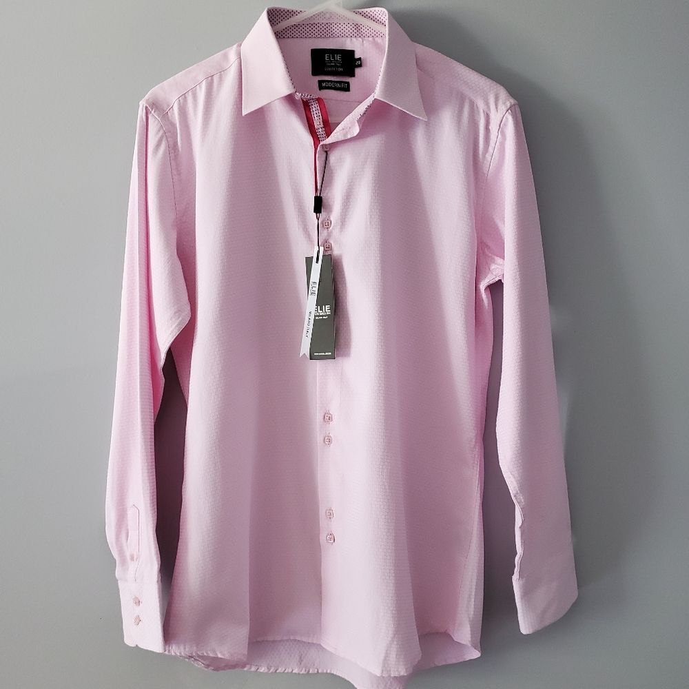 Elie Balleh Collection Modern Fit Pink Button-down Dress Shirt Size 20